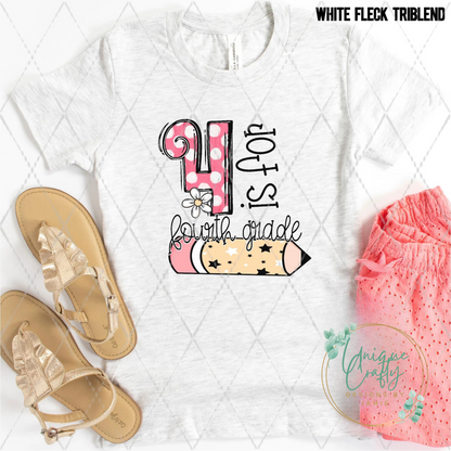 4 is for 4th Grade (Girl)