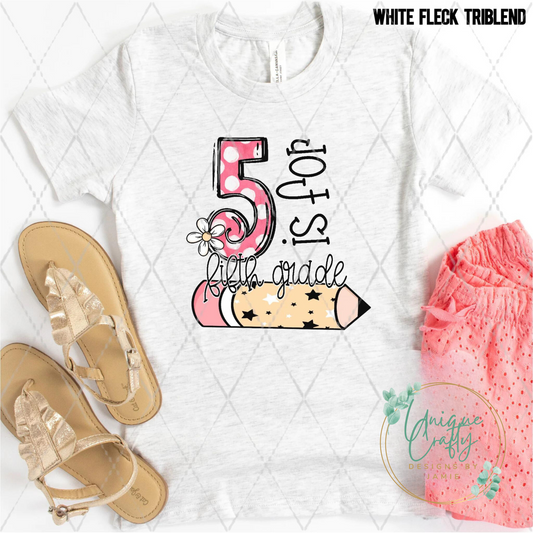 5 is for 5th Grade (Girl)