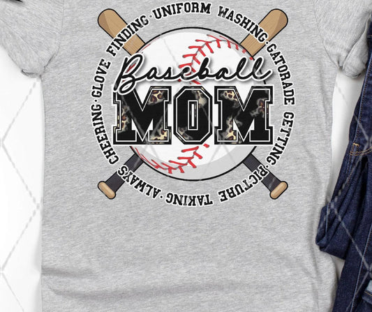 Baseball Mom Circle of Words